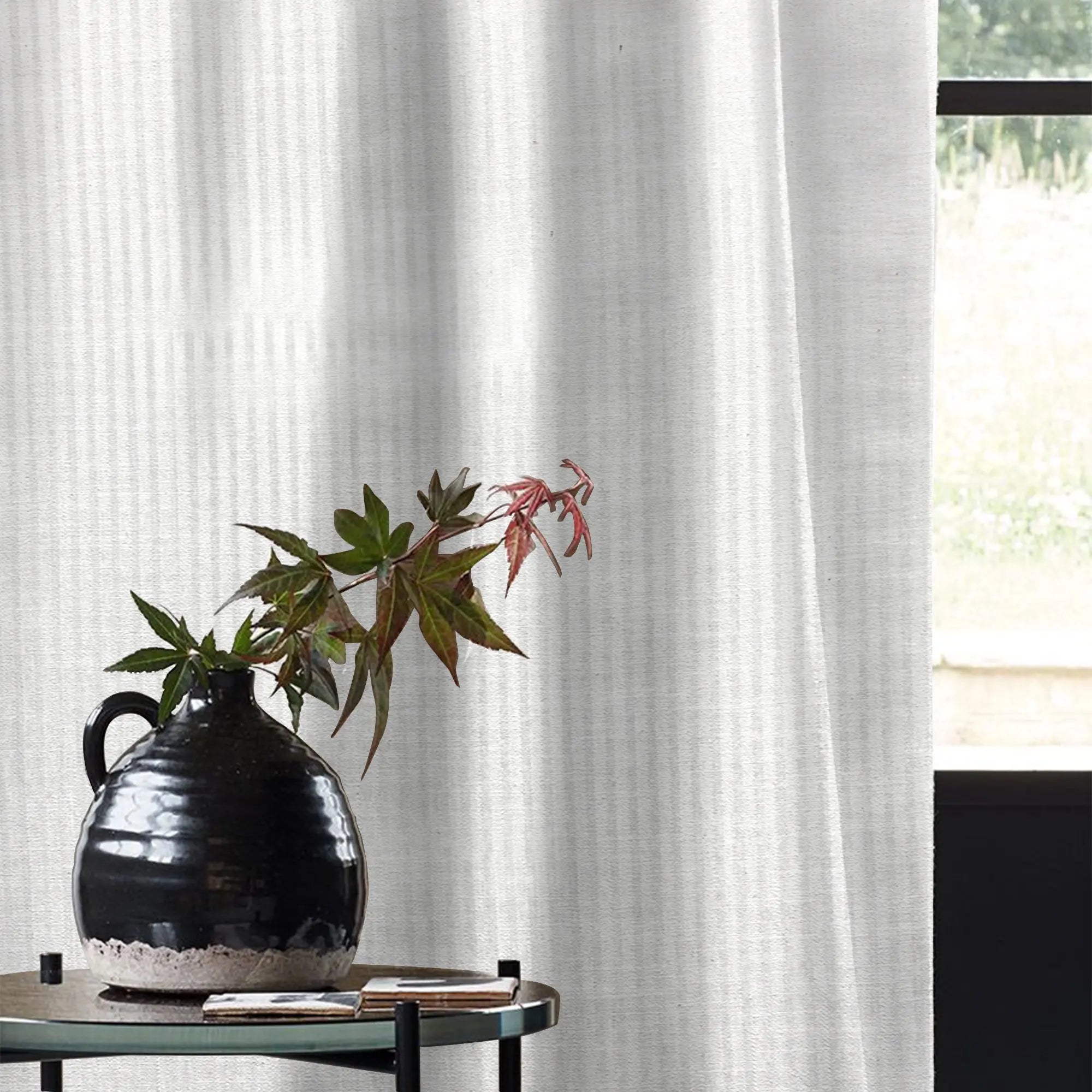Lux Linen Herringbone Curtains – Light Filtering & Elegant Window Drapes Kapissh