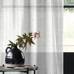 Ocean DeepStripe Linen-Look Sheer Curtains – Light-Filtering Drapes for Living Room & Bedroom Kapissh