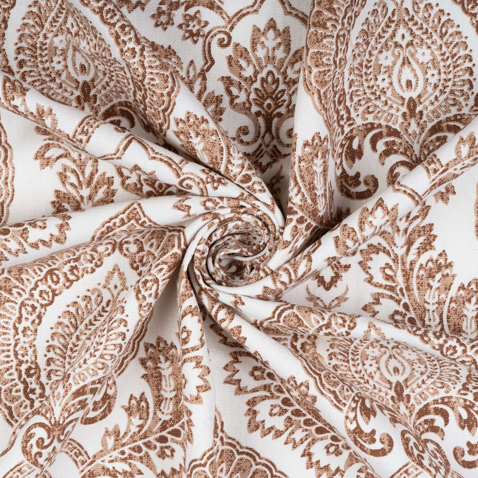 Pioneer Cotton Damask Curtains Farmhouse Boho Drapes Pair - Kapissh