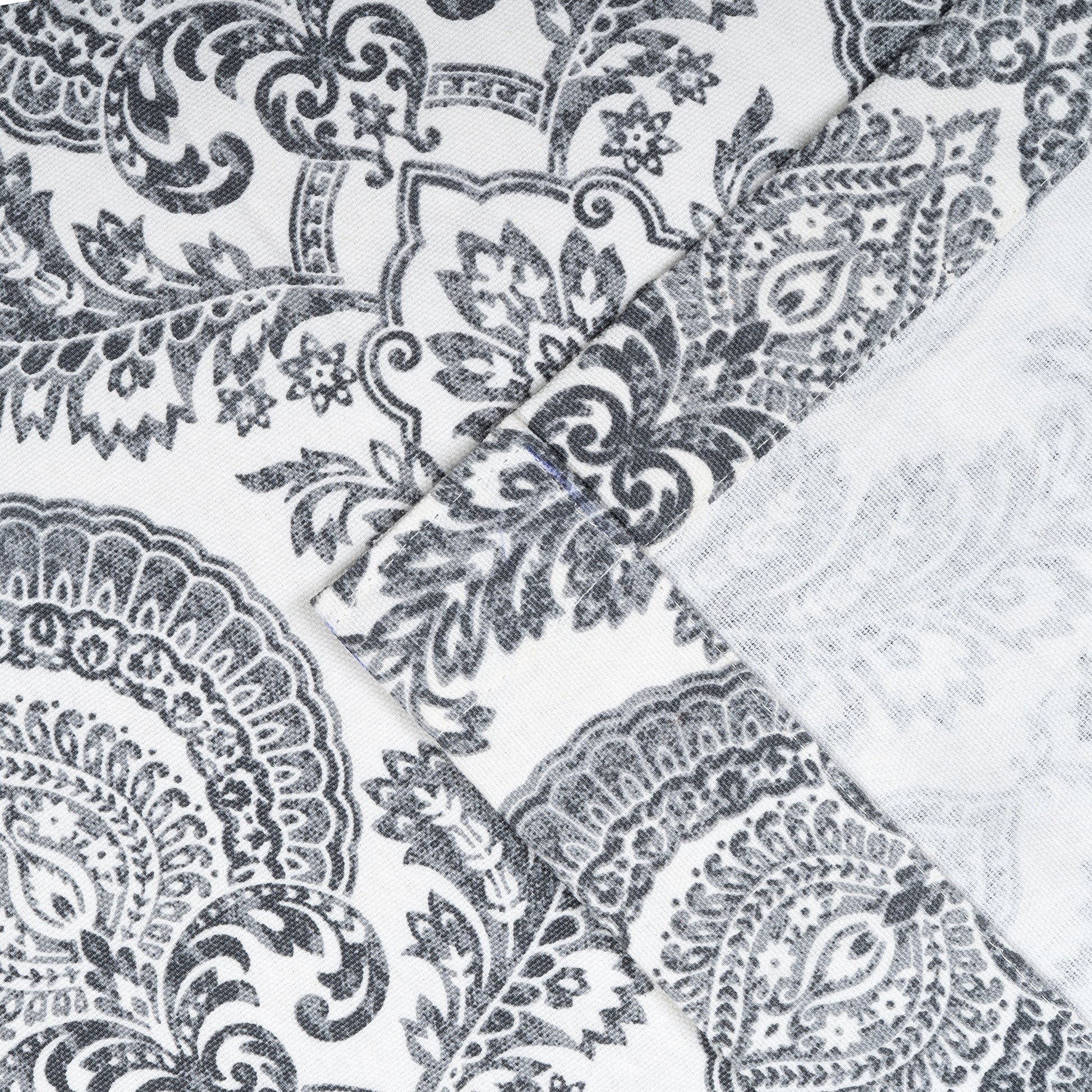 Pioneer Cotton Damask Curtains Farmhouse Boho Drapes Pair - Kapissh
