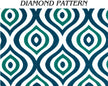 Bold green and blue diamond pattern fabric
