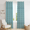 Boho room with teal diamond cotton curtains
