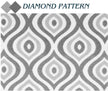Close-up of bold gray and white diamond pattern.
