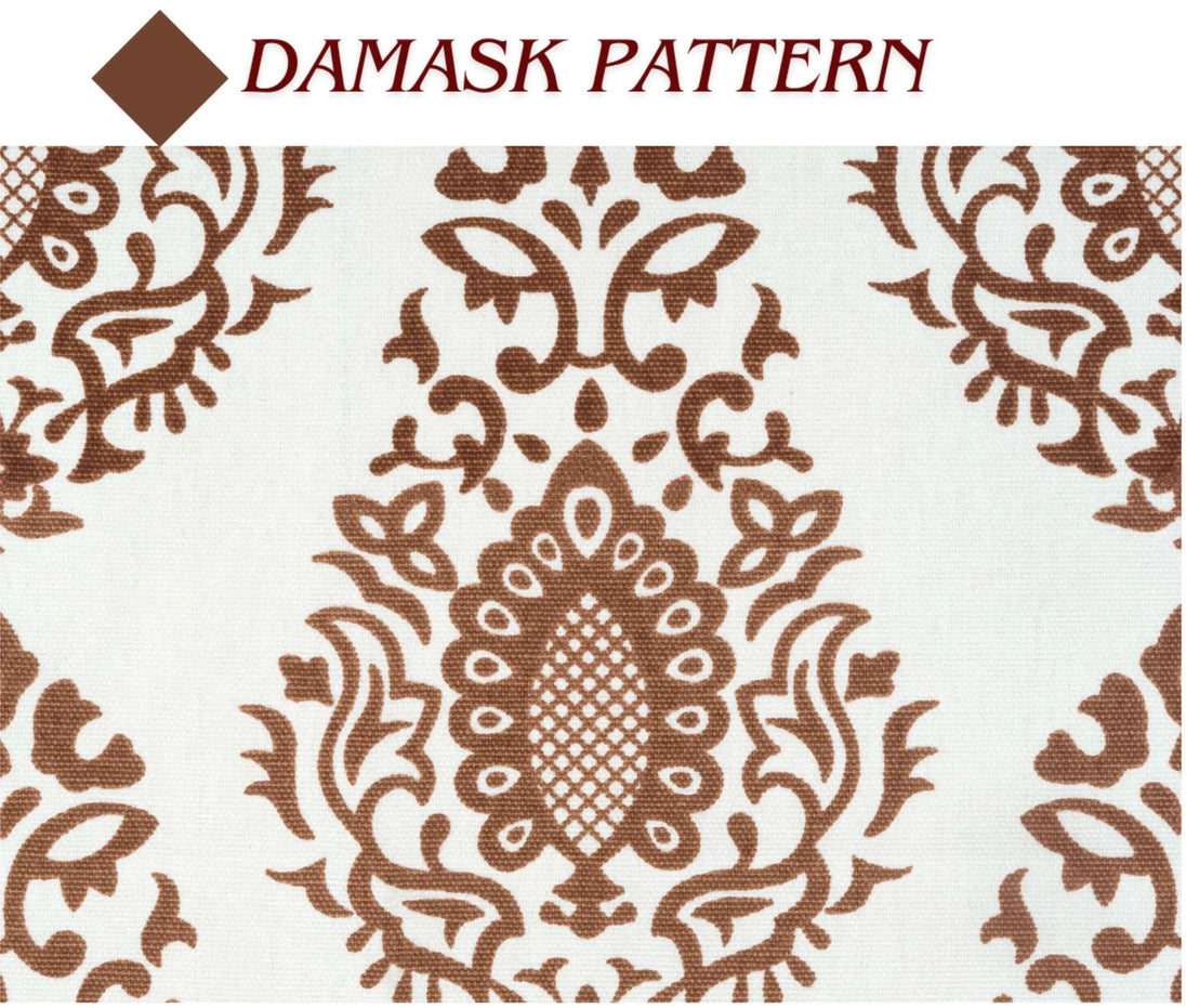 Samara Cotton Damask Farmhouse Drapes Curtains - Kapissh