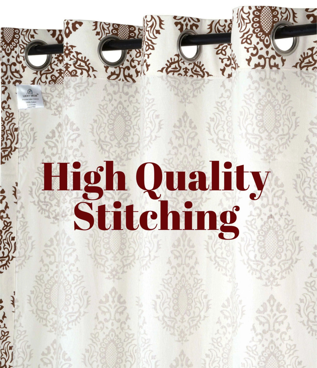 Samara Cotton Damask Farmhouse Drapes Curtains - Kapissh