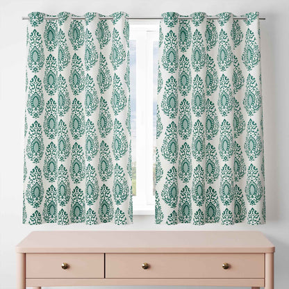 Samara Cotton Damask Farmhouse Drapes Curtains - Kapissh