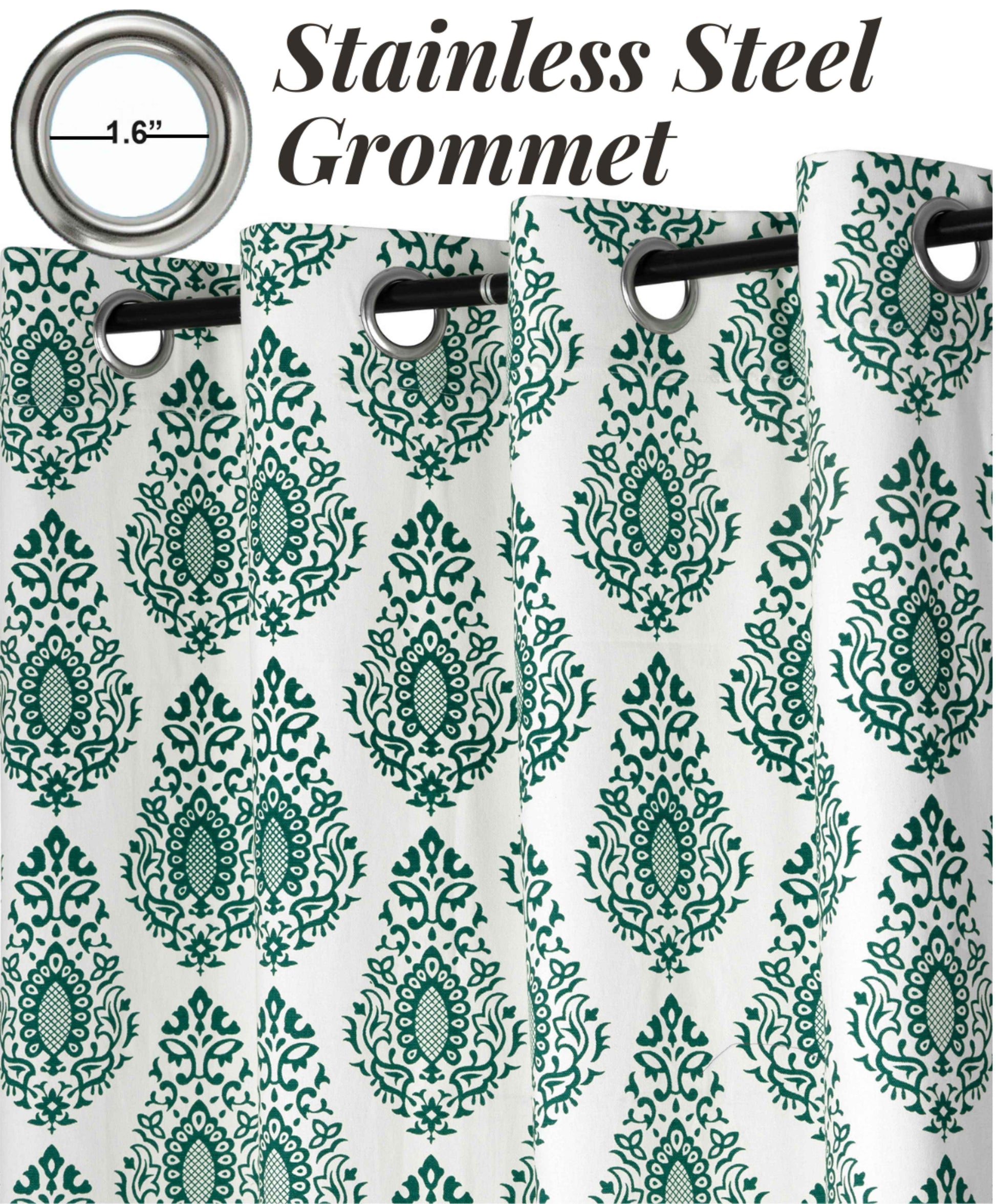 Samara Cotton Damask Farmhouse Drapes Curtains - Kapissh