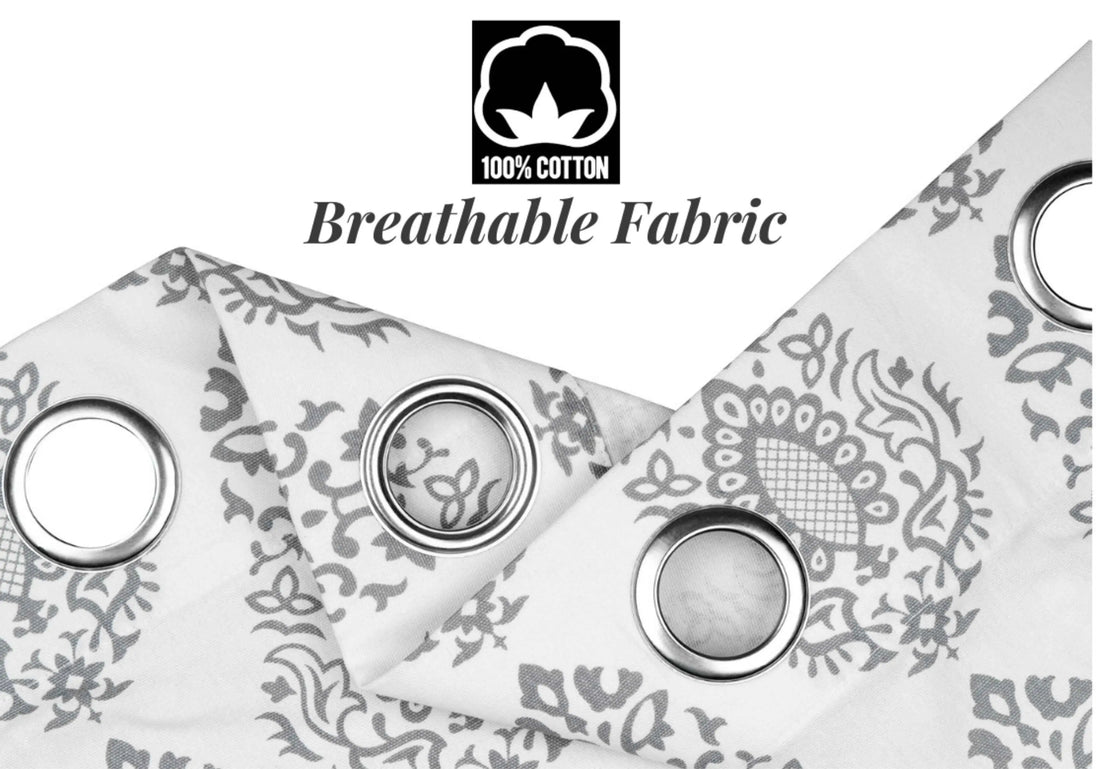 100% cotton gray damask curtains with breathable fabric

