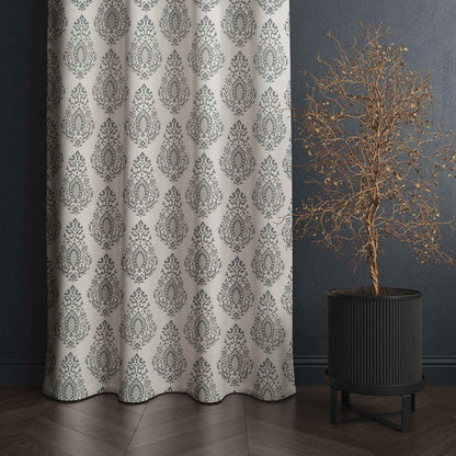 Samara Cotton Damask Farmhouse Drapes Curtains - Kapissh