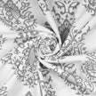 Twisted close-up of gray damask cotton fabric
