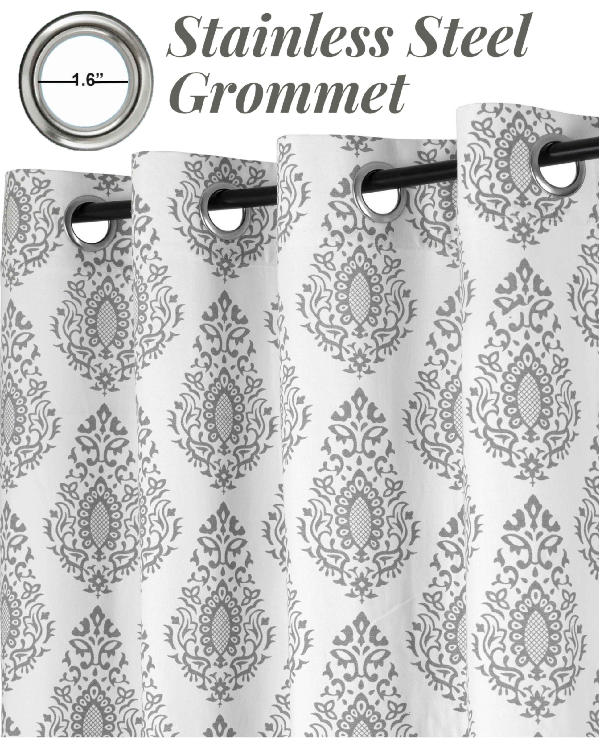 Samara Cotton Damask Farmhouse Drapes Curtains - Kapissh