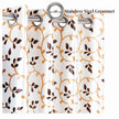  white and gold floral patterned curtains with 1.6-inch stainless steel grommets