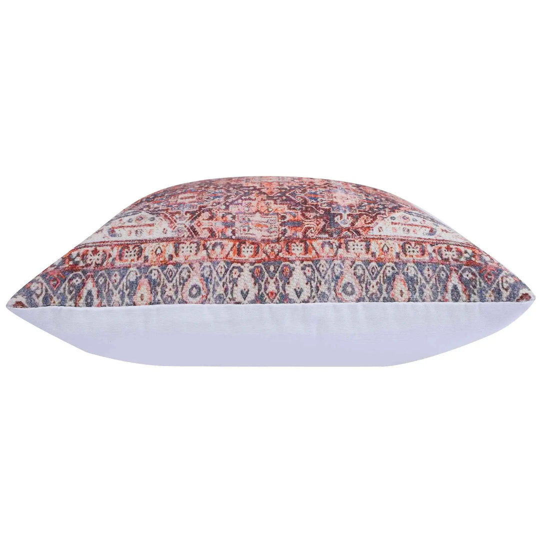 Decorative pillow with patterned design on a white background