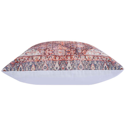 Decorative pillow with patterned design on a white background
