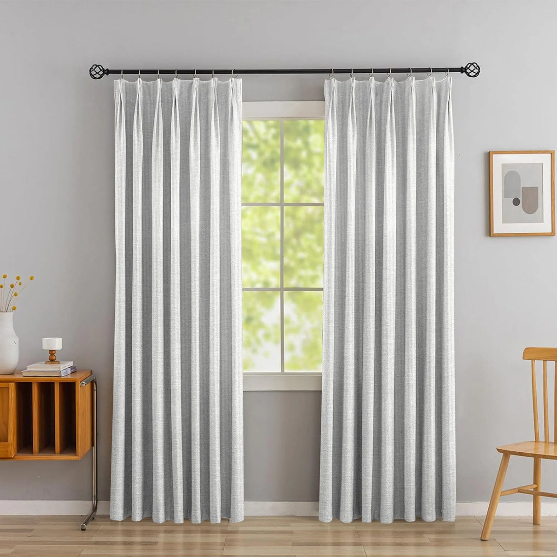 Lux Linen Herringbone Curtains – Light Filtering & Elegant Window Drapes Kapissh