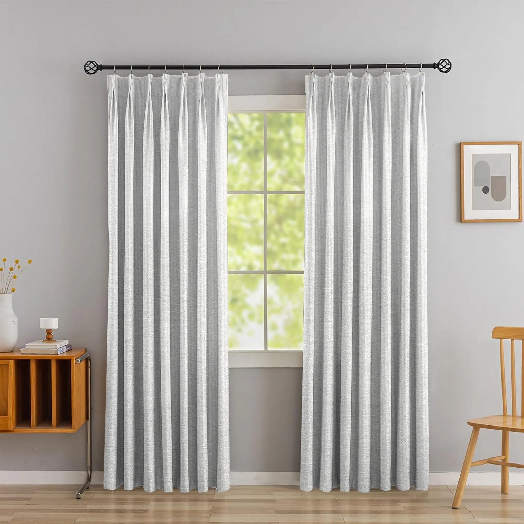 Lux Linen Herringbone Curtains – Light Filtering & Elegant Window Drapes Kapissh