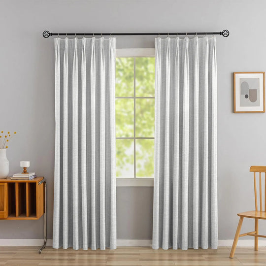 Lux Linen Herringbone Curtains – Light Filtering & Elegant Window Drapes Kapissh
