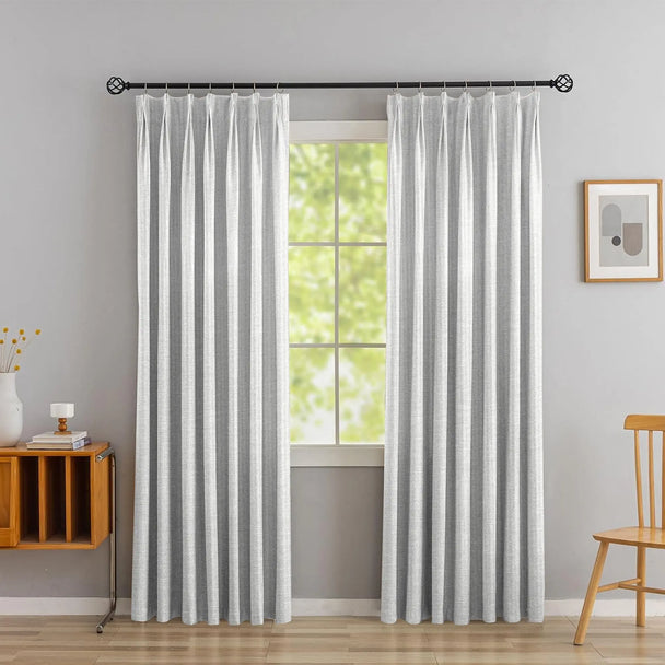 Lux Linen Herringbone Curtains – Light Filtering & Elegant Window Drapes Kapissh