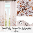 Winnetka Floral Cream Beige Room Darkening Brown Curtains - Kapissh