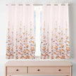 Winnetka Floral Cream Beige Room Darkening Brown Curtains - Kapissh
