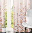 Winnetka Floral Cream Beige Room Darkening Brown Curtains - Kapissh