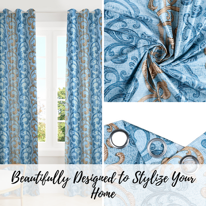 Demore Damask Curtains Farmhouse Boho Drapes Pair - Kapissh