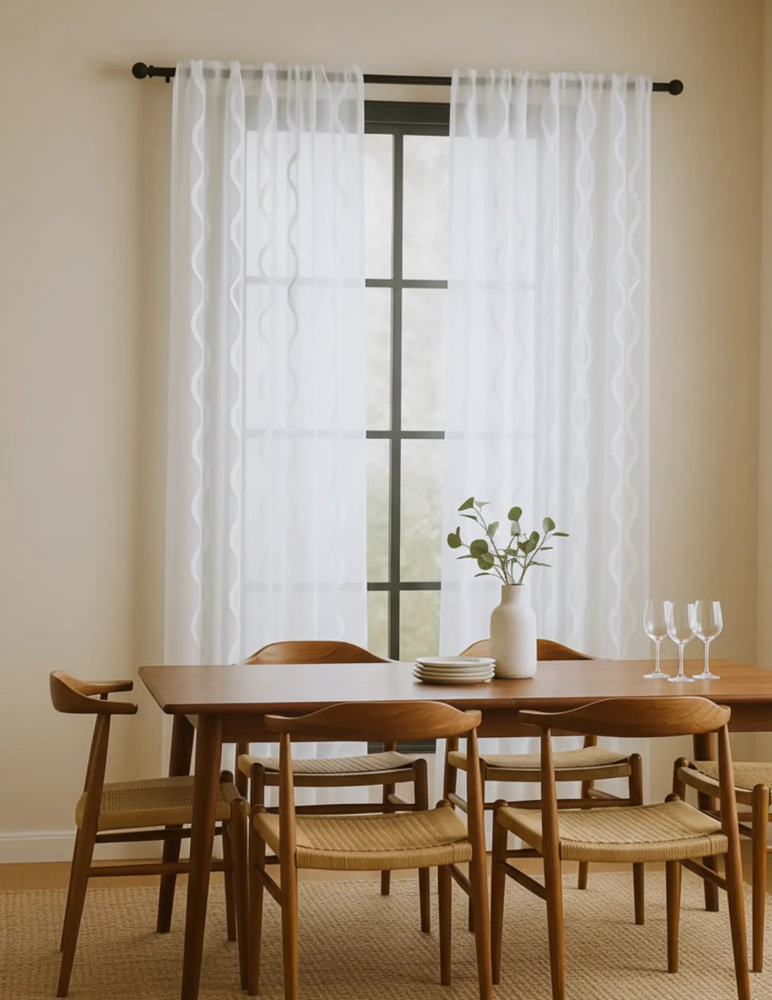 Ocean Embroidered Window Treatment Decorative Sheer Curtains Kapissh