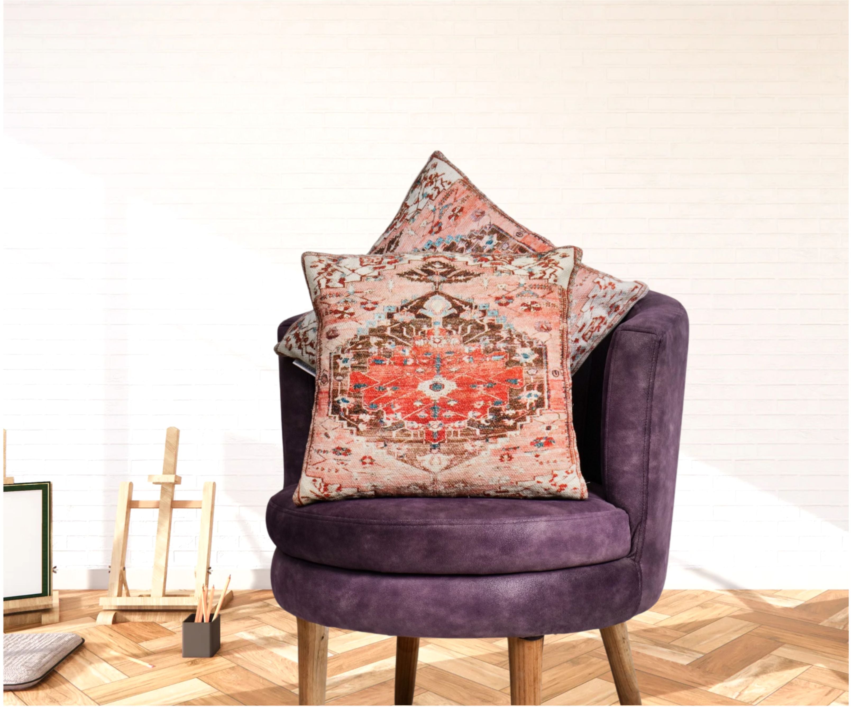 Morocco Cotton Pink Throw Pillow Covers Rug Style Pillow - Kapissh