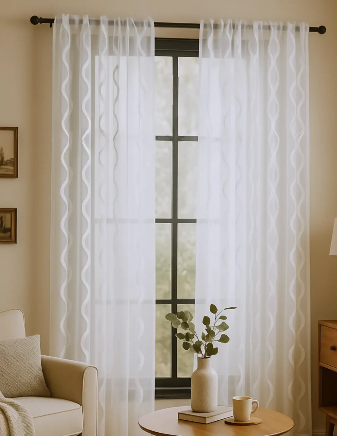 Ocean Embroidered Window Treatment Decorative Sheer Curtains Kapissh