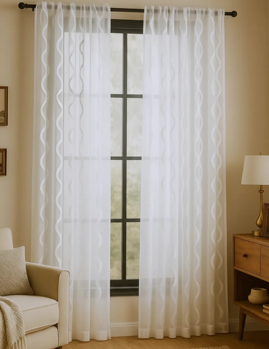 Ocean Embroidered Window Treatment Decorative Sheer Curtains Kapissh