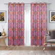 Colorful bohemian curtains with intricate mandala patterns.
